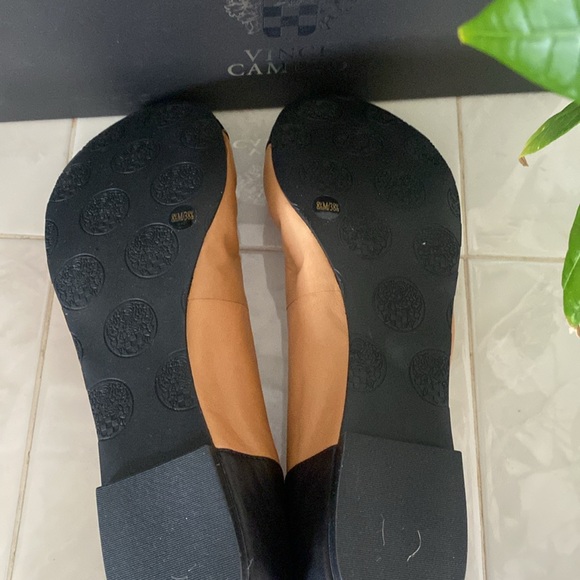 Vince Camuto VC-Linkon cap toe leather ballerina flats. Caramel/Black - Picture 5 of 7